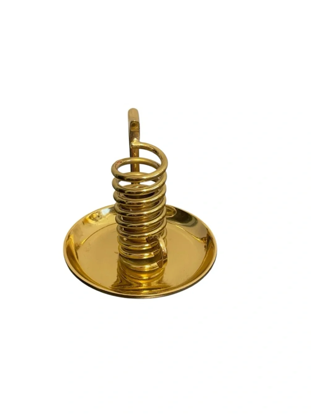 PartyLite Brass Spiral Spring Courting Candle Holder Gold Tone Taper - Picture 2 of 5
